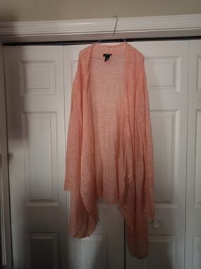 Lane Bryant Peach Open-Front Draped Cardigan